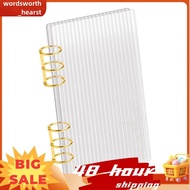 A6 Binder Clear Acrylic 6-Ring Binder with Gold Metal Round Ring Thick Stripe A6 Planner Binder- Bud