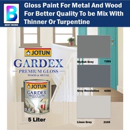 Jotun Paint Gardex Premium Gloss Wood and Metal 5 Liter Stylish Grey 7395 / Grey Revolution 4350 / L