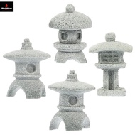 Retro Gazebo Chinese Lanterns Pagoda Model Decoration Stone Miniature Statue Sandstone Home Accessor