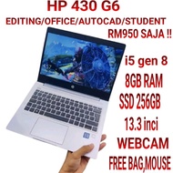 LAPTOP HP 430 G6 LAJU CORE I5 GEN 8,SSD,WEBCAM,LIKE NEW