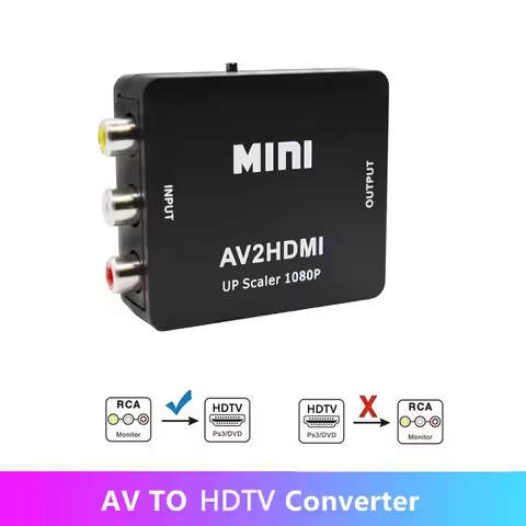 HD 1080P RCA AV To HDMI-compatible Composite Adapter Converter AV2HDMI Audio Video Cable CVBS AV Ada