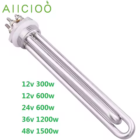 Tubular Heater 12v 24v 36v 48v 1"BSP Thread Heating Element DN25 DC 300w 600w 1200w 1500w Solar Elec
