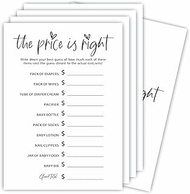 The Price Is Right Baby Shower Game Set - Classic White - 30 Double-Sided Fill In Style Game Cards &