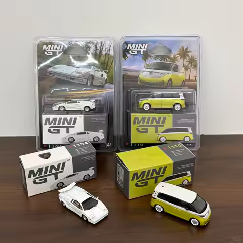 MINI GT 1:64 Volkswagen Candy White/Pomelo Yellow MAZDA RX-7 LB-Super Silhouette FD Alloy Die Castin