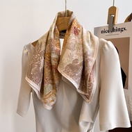 Cotton Linen Small Square Scarf Silk Scarf Women 2024 Matching Shirt High-End Sense Scarf Neck Prote