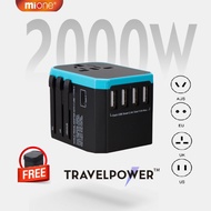 Mione 2000W Travel Charger Adapter With USB Type C Converters Plug International For IP 15 Pro
