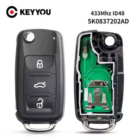 KEYYOU For VW VOLKSWAGEN 5K0837202AD Beetle/Caddy/Eos/Golf/Jetta/Polo/Scirocco/Tiguan/Touran/UP 5K0 