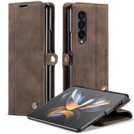 Suitable for Samsung Z Fold4 Shock-resistant Phone Case GalaxyZ Fold4 Business Phone Leather Case Fl