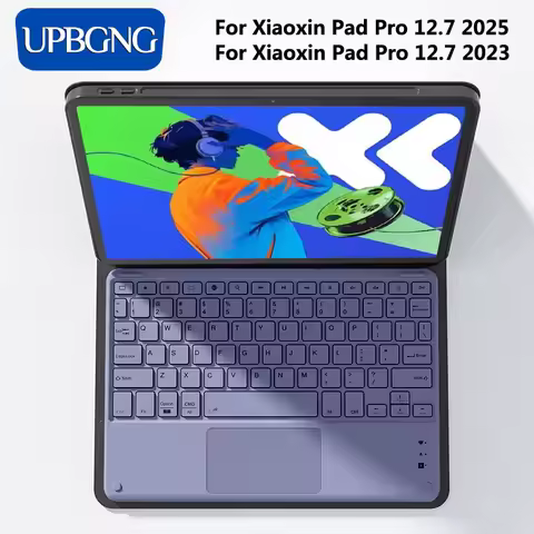 Tablets Keyboard Case for Xiaoxin Pad Pro 12.7 2025 Wireless Bluetooth Tablets Keyboard Cover for Le