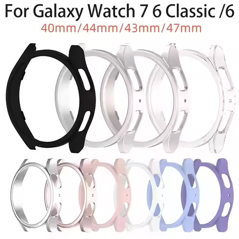 PC Case for Samsung Galaxy Watch 7 6 40 44mm Matte Cover Protective Hollow Bumper Shell for Galaxy W