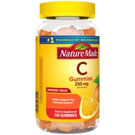 วิตามินซี 250 มิลลิกรัม แบบเคี้ยว เยลลี่กัมมี่ รสส้ม สำหรับผู้ใหญ่ Nature Made Vitamin C Extra Strength 250 Mg Gummies