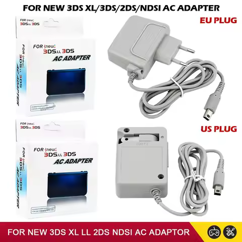 NEW EU US Plug Charger AC Adapter 100V-240V For NEW 3DS XL LL AC Power Supply For DSi DSi XL 2DS 3DS