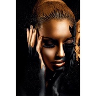 Black Gold  African Art Woman  Painting on Canvas Cuadros Posters and Prints Scandinavian Wall Pictu