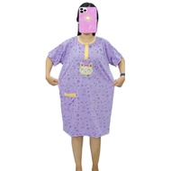 baju tidur daster wanita dewasa jumbo bb max 85 kg bahan kaos serian muda kancing 3 hidup motif acak
