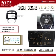 🦂VESCUS 🦂[2+32] DSP 📳4G Sim📳 Octa-Core Processor QLED Screen Nissan Almera 15-20 Android Player T3L / TS18 💯Android 11💯