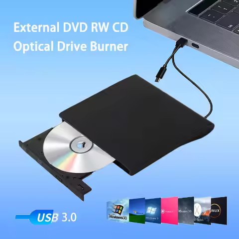 USB 3.0 DVD Recorder External DVD-R DVD-RW Optical Drive Reader Rewriter Player Burner Portable For 