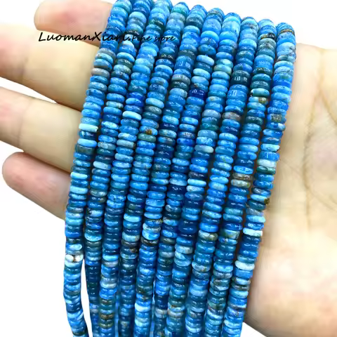 2x6MM Flat Abacus Natural Stone AA Apatite Loose Rondelle Spacer Beads for Jewelry Making Diy Bracel