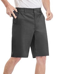 PULI Men Dress Golf Hybrid Shorts Hiking Lightweight Quick Dry Casual Stretch Chino Short with Pocke