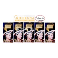 (40g x 5 boxes) Richenna (3 Minutes) HI-SPEEDY Korea (2 in 1) Gold Perfume Shampoo Hair Dye (Season 8)
