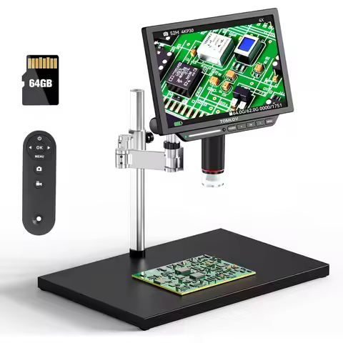 TOMLOV 4K HDMI Digital Microscope 2000X TM4K Max 10.1 Inch Soldering Microscopes 52MP USB Coins Magn