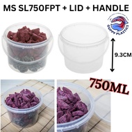 MS SL 750 FPT ROUND CONTAINER WITH SAFETY LOCK LID AND HANDLE / BEKAS PLASTIK / BEKAS POPCORN / BEKA
