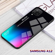 Softcase Glass Kaca -Samsung A12 -Colour Full - S27 - Casing Hp - Pelindung hp-Case Handphone-Softcase Glass Kaca Samsung A12 -Casing Hp Samsung A12 - Softcase Glass Kaca