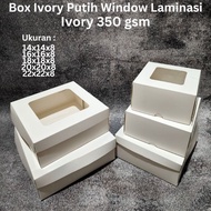 Box Tart Cake Sponge Brownies Food Box White WindowIVORY 12x12x8 14x14x8 16x16x8 18x18x8 20x20x8 22x