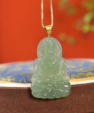 一款非常精緻漂亮的和田玉18k觀音吊墜雕工精緻上手簡單大方3