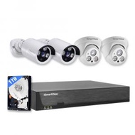 iSmartView - 2K超高清CCTV NVR 4路 4 鏡頭1TB PoE 夜視室內外防水IP66 監控套裝