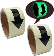 Macro Giant Luminous Directional Marking Tape, Arrow Mark, Set of 2, 1.96 inches Wide, 16.4 feet Lon