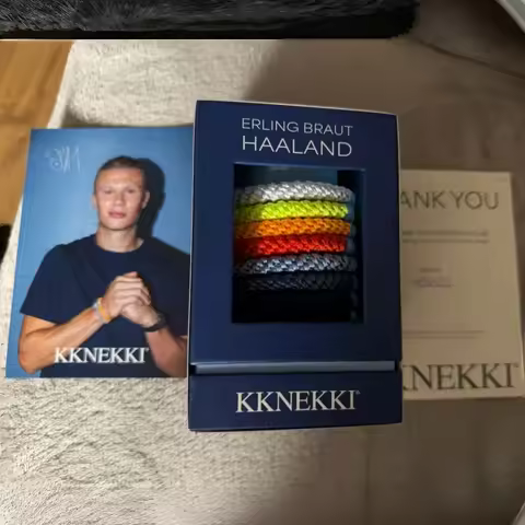 2026 New Kknekki Limited Edition Erling Haaland Signature Hair Ties 8-Piece Gift Box Set Durable Ela