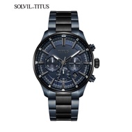 Solvil et Titus W06-03204-006 Men's Quartz Analogue Watch in Blue Dial and Stainless Steel Strap