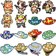 Shoes Charm Pvc Cartoon Shoes Accessories Cowboy Hats Series Diy Bag Decoration