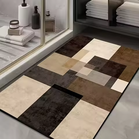 Absorbent Diatom Mud Bathroom Rug, Non-Slip Floor Mat with Rubber Bottom for Toilet, Kitchen, Bathro