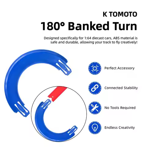 Hotwheel Track Connectors Universal 180 Degree Banked Curved Racing Track Connector For Car Toys Str