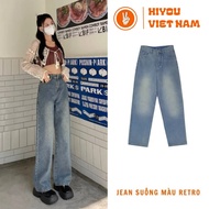 Retro women's jeans; Women's wide-leg jeans in retro color, personality and dynamic Pants Women XS j