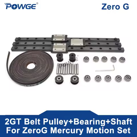 POWGE ZeroG Mercury one Ender 5 (Pro) of GT2 LL-2GT RF Open Belt 2GT 20T Teeth Pulley Bearing F695 L