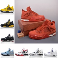 With Half Size Men Women AJ4 Basketball Shoes Student White Cement Black Blue Knight Orange Brown Bl