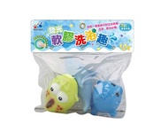發光軟膠洗澡玩具-鯊魚組