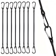 4pcs/8pcs Bungee Cords With Carabiner, 12inch 24inch 35inch 47inch Black Superior Rubber Resistant B