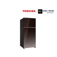 [Free Shipping] GR-AG66MA(PGB) Toshiba Fridge 2D G661L Inverter Glass Brown PETI SEJUK