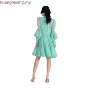 COQUI - Women's DRESS designed with puffed sleeves, V neck, short flared elegant lady GRACE DRESS