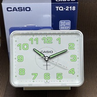 Casio Clock TQ-218-8D White Silver Analog Quartz Daily Alarm Snooze Table Clock TQ-218-8 TQ-218