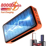 80000mAh Solar Wireless With4 USB LED Portable Power Bank External Battery Fast Charging for IPhone Xiaomi Samsung