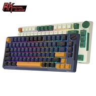 RK H81 Time Machine Color Matching Royal Kludge 81 Key Three Mode Structure Keyboard Rgb Cable 2.4g 