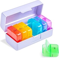 Zoksi Weekly Pill Organizer 2 Times a Day, Purple 7 Day Am Pm Pill Box, Daily Am Pm Pill Organizer 7