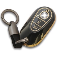 for Mercedes Benz Key fob Cover with Metal Keychain Case Key Shell Protector Compatible with 2020-20