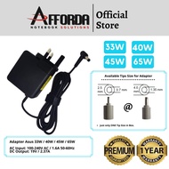 AFFORDA Asus 19V 1.75A / 2.1A / 2.37A / 3.42A / 33W / 40W / 45W / 65W Notebook Laptop Adapter
