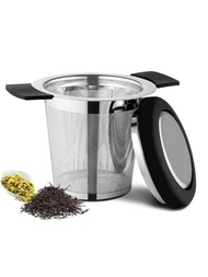 1個帶手柄的不銹鋼茶隔,茶濾網細孔過濾器,茶壺杯子懸掛式浸泡掛籃過濾器,適用於茶葉和咖啡類型的泡沫