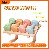 Dumbbell Set Pair 1KG-3KG Lady Dumbbell Muscle Fitness Exercise Equipment striped hexagonal dumbbell